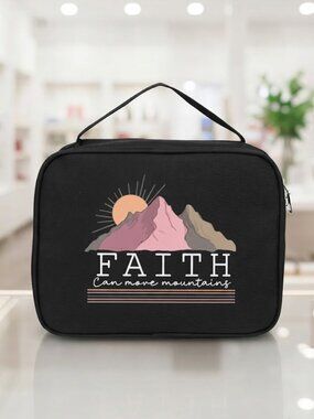 Ladies Black Faith Can Move Mountains Bible Book Case